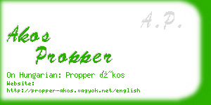 akos propper business card